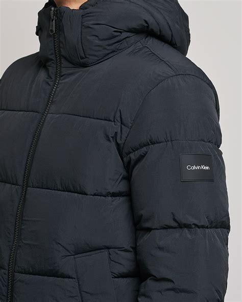 Nylon Puffer Jacket in Black 